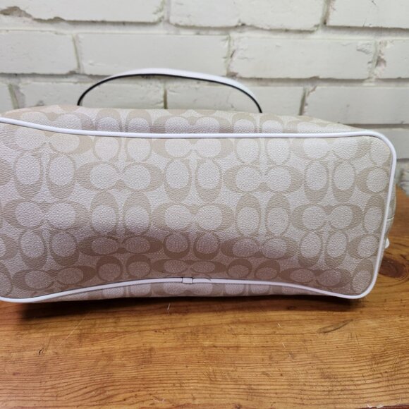 Euc Coach Drawstring Carryall Khaki Signature Shoulder Bag Purse - Picture 9 of 15